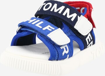 TOMMY HILFIGER - Sapatos abertos em azul: frente