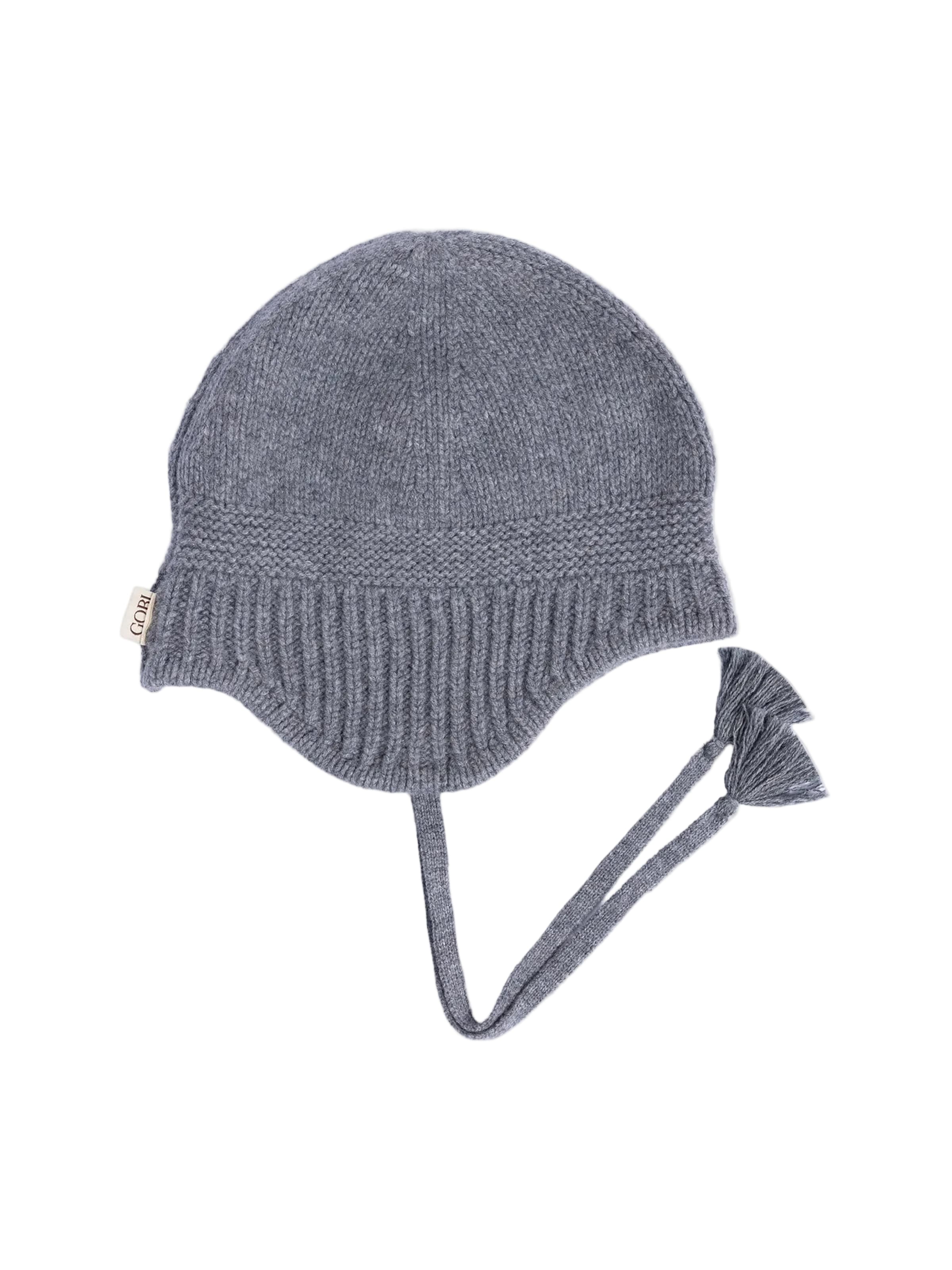 GOBI Cashmere Hat 'Ultimate Warmth Knit Tie Hat' in Grey: front