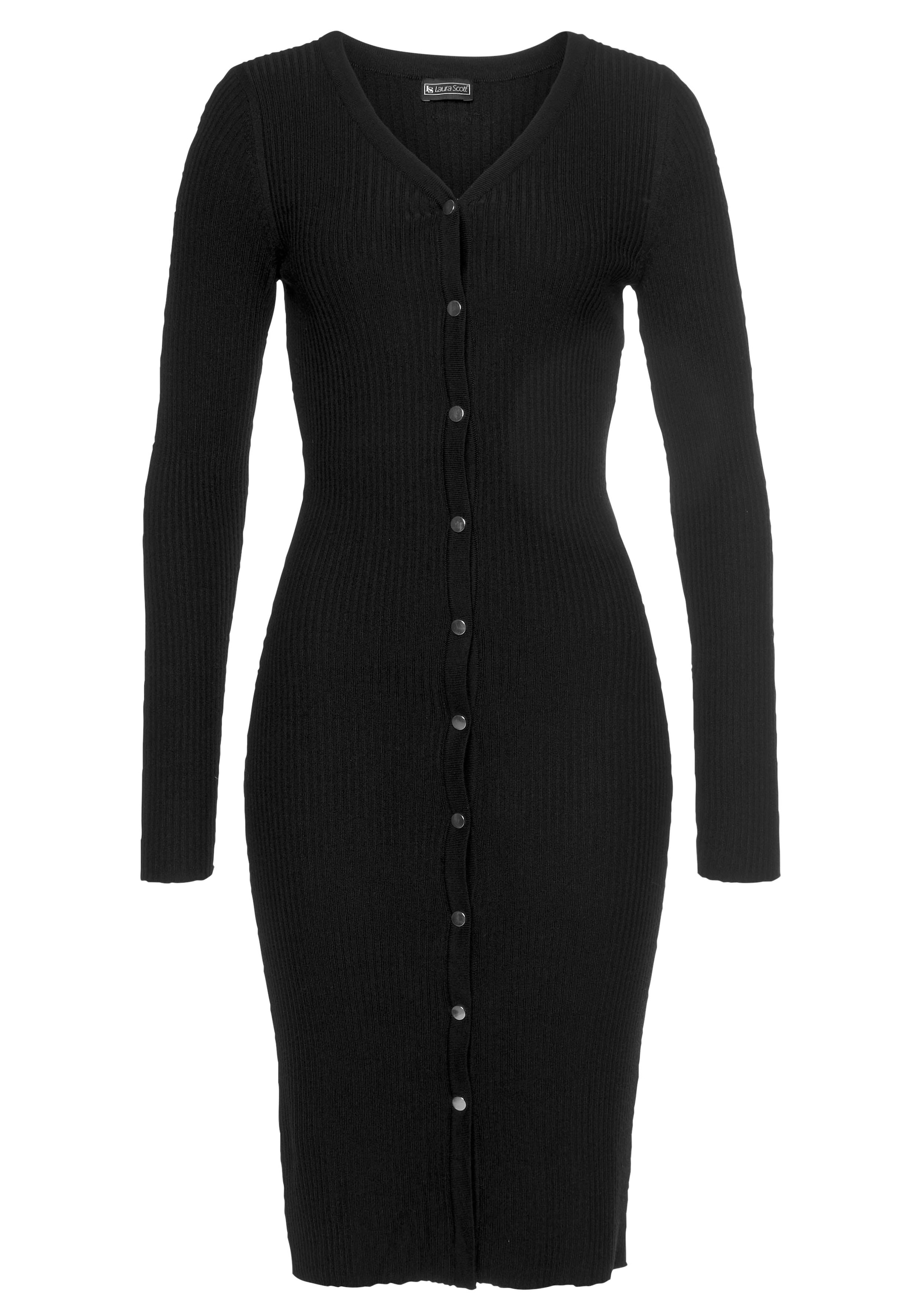 LAURA SCOTT Strickkleid in Schwarz: Vorderseite
