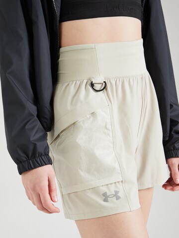 UNDER ARMOUR Regular Workout Pants 'Run Trail' in Beige