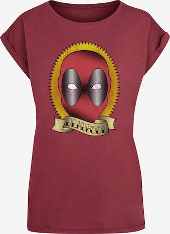 ABSOLUTE CULT Shirt 'Deadpool - Tattoo' in Rood: voorkant