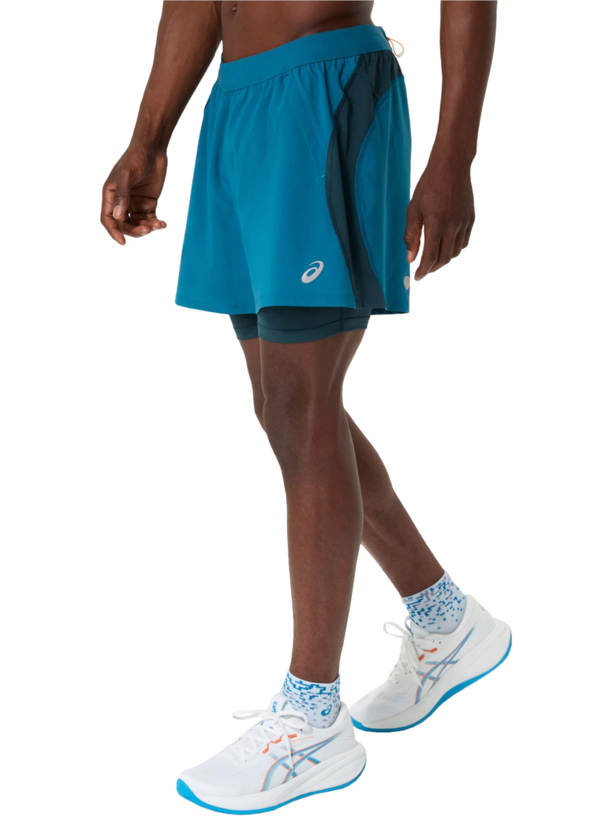 ASICS Regular Sports trousers 'ASICS Road 2N1 5IN Short' in Blue
