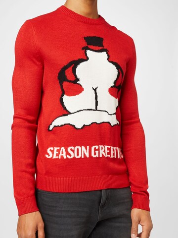 Only & Sons - Pullover 'XMAS' em vermelho