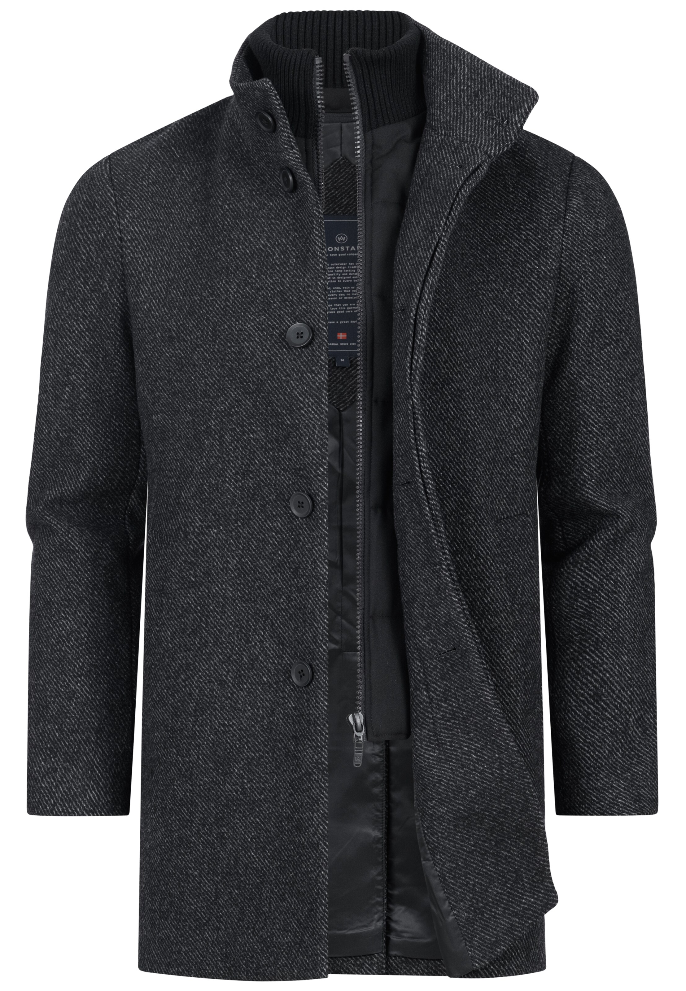 Kronstadt Between-seasons coat 'KSChess' in Dark grey, Item view