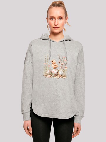 Sweat-shirt 'Ostern Küken Ei Blumen' F4NT4STIC en gris : devant