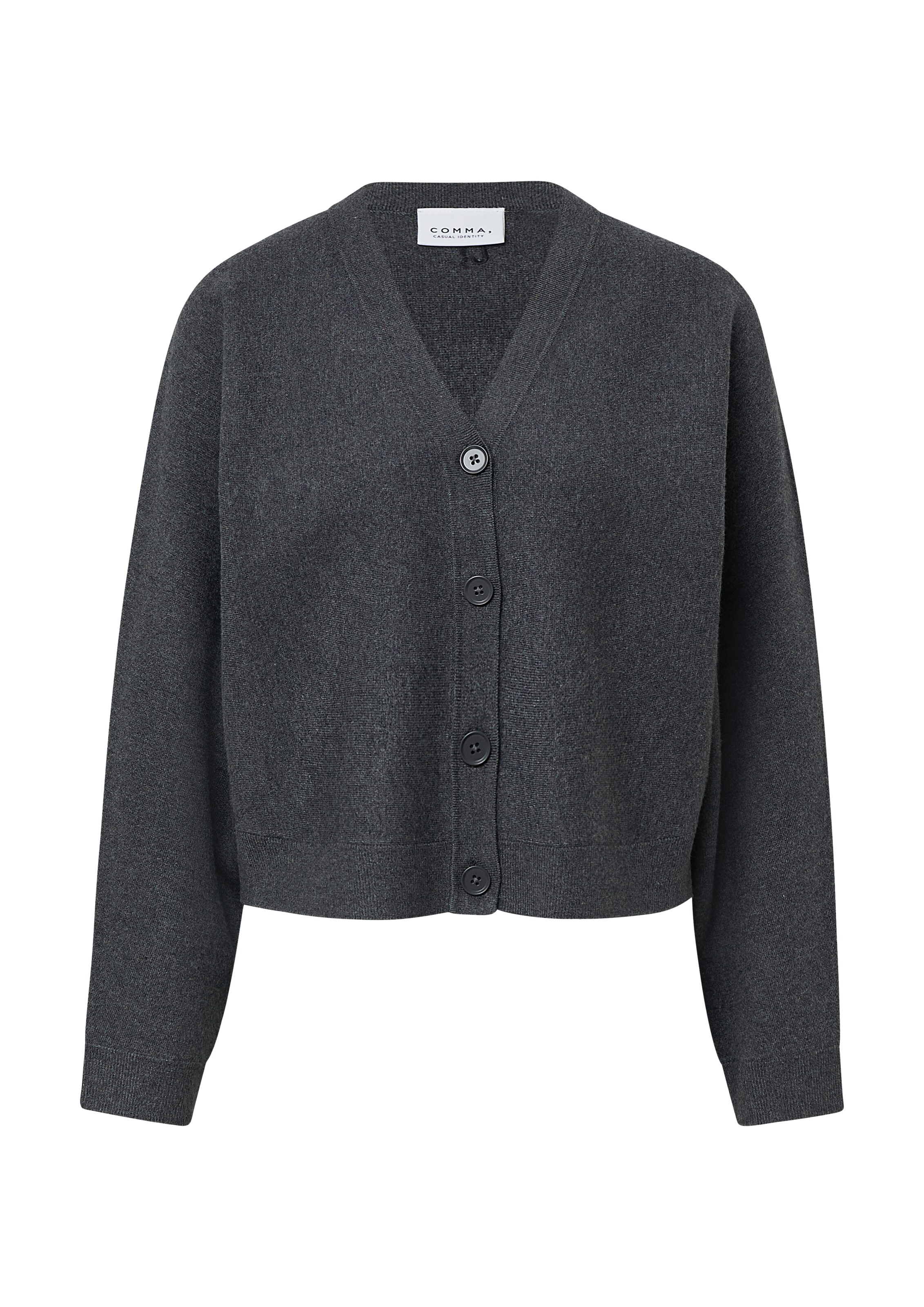 comma casual identity Knit Cardigan 'Milano' in Grey: front