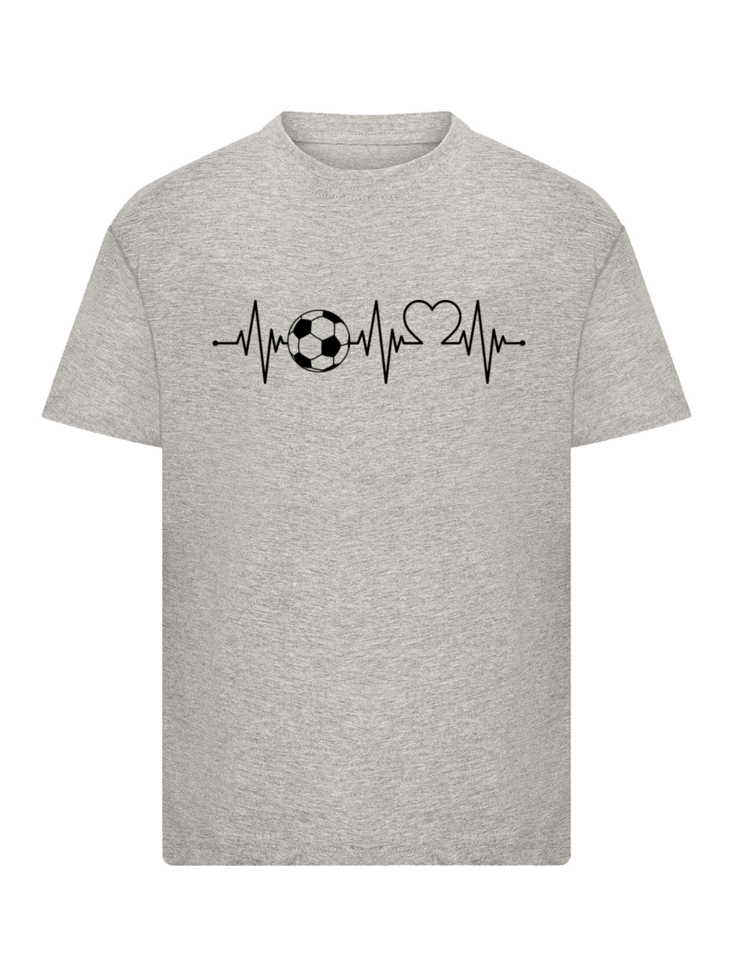 T-Shirt 'Heartbeat Soccer' F4NT4STIC en gris : devant