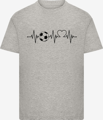 F4NT4STIC Shirt 'Heartbeat Soccer' in Grijs: voorkant