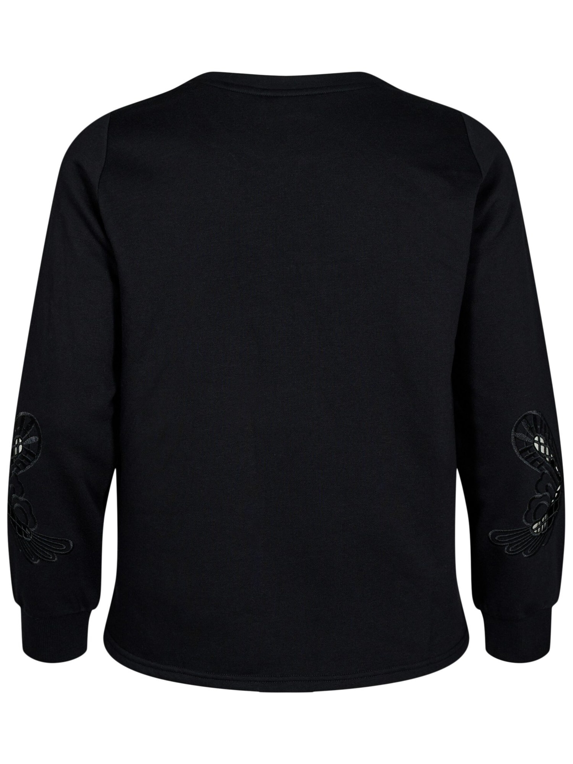 Zizzi Sweatshirt 'Catilda' in Black