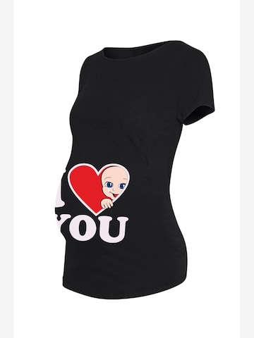 M.M.C. Shirt 'I Love You Umstandsshirt' in Black: front