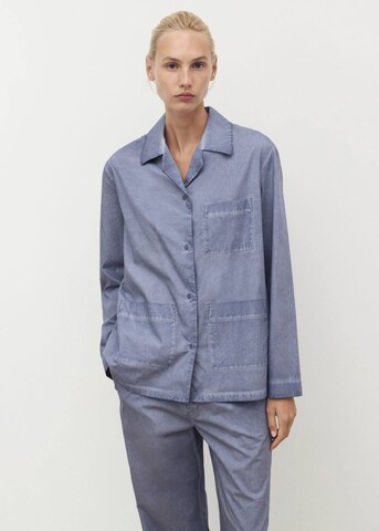 MANGO Pyjamahemd 'Felipe' in Blau: Vorderseite