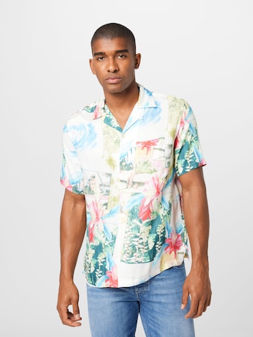AllSaints Regular fit Overhemd 'Kamakou' in Blauw: voorkant