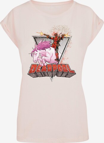 ABSOLUTE CULT T-Shirt 'Deadpool - Rides A Unicorn' in Pink: predná strana