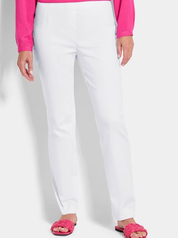 Regular Pantalon 'Louisa' Goldner en blanc : devant