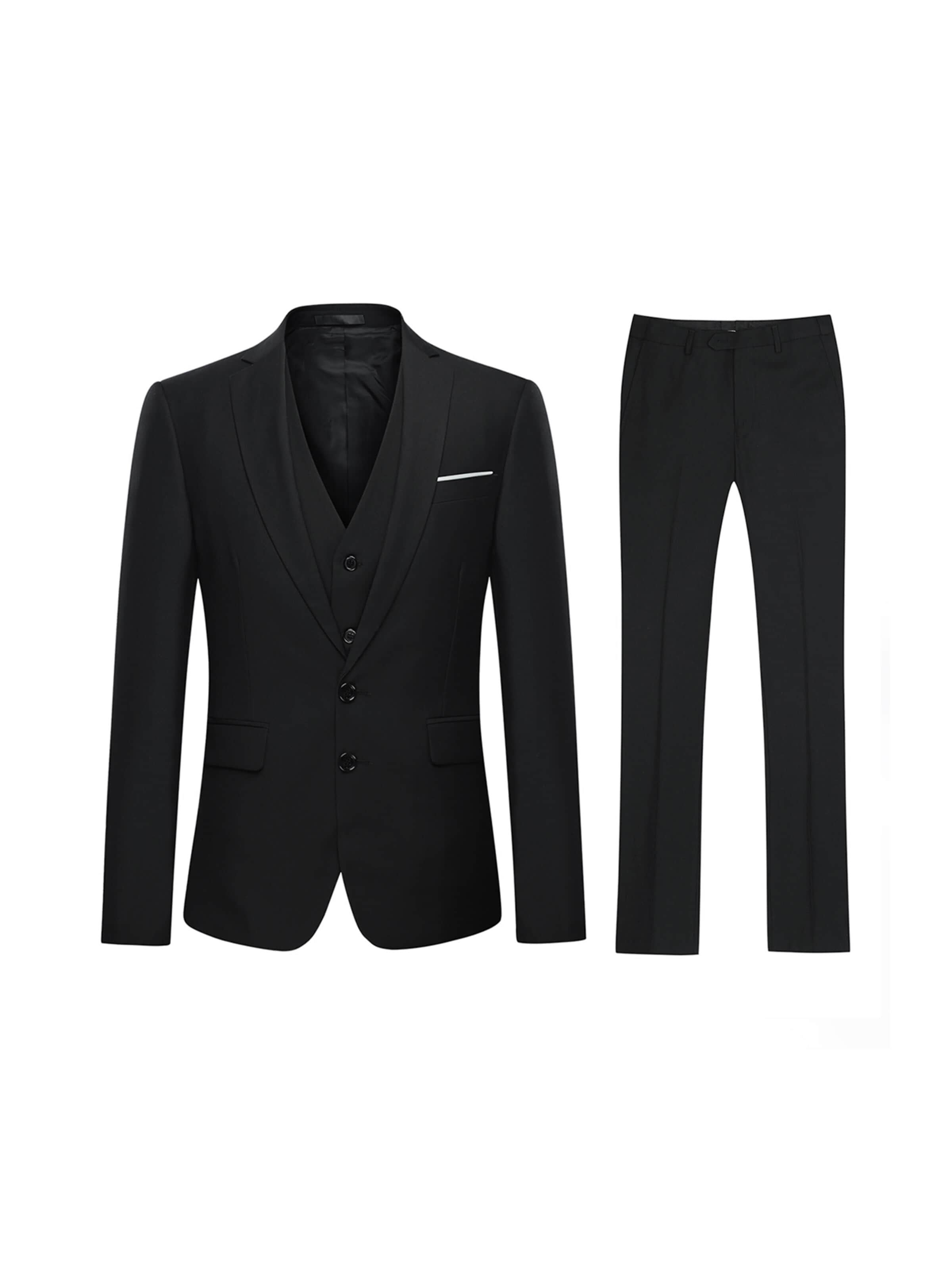 YOUTHUP Slim fit Suit 'Schlicht' in Black: front