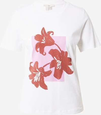 EDC BY ESPRIT Majica u ciglasto crvena / roza / bijela, Pregled proizvoda