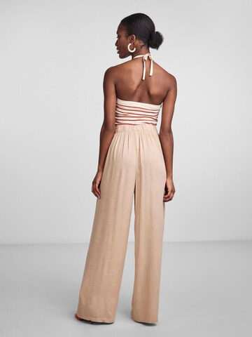 Y.A.S Wide Leg Plissert bukse 'HOT' i beige