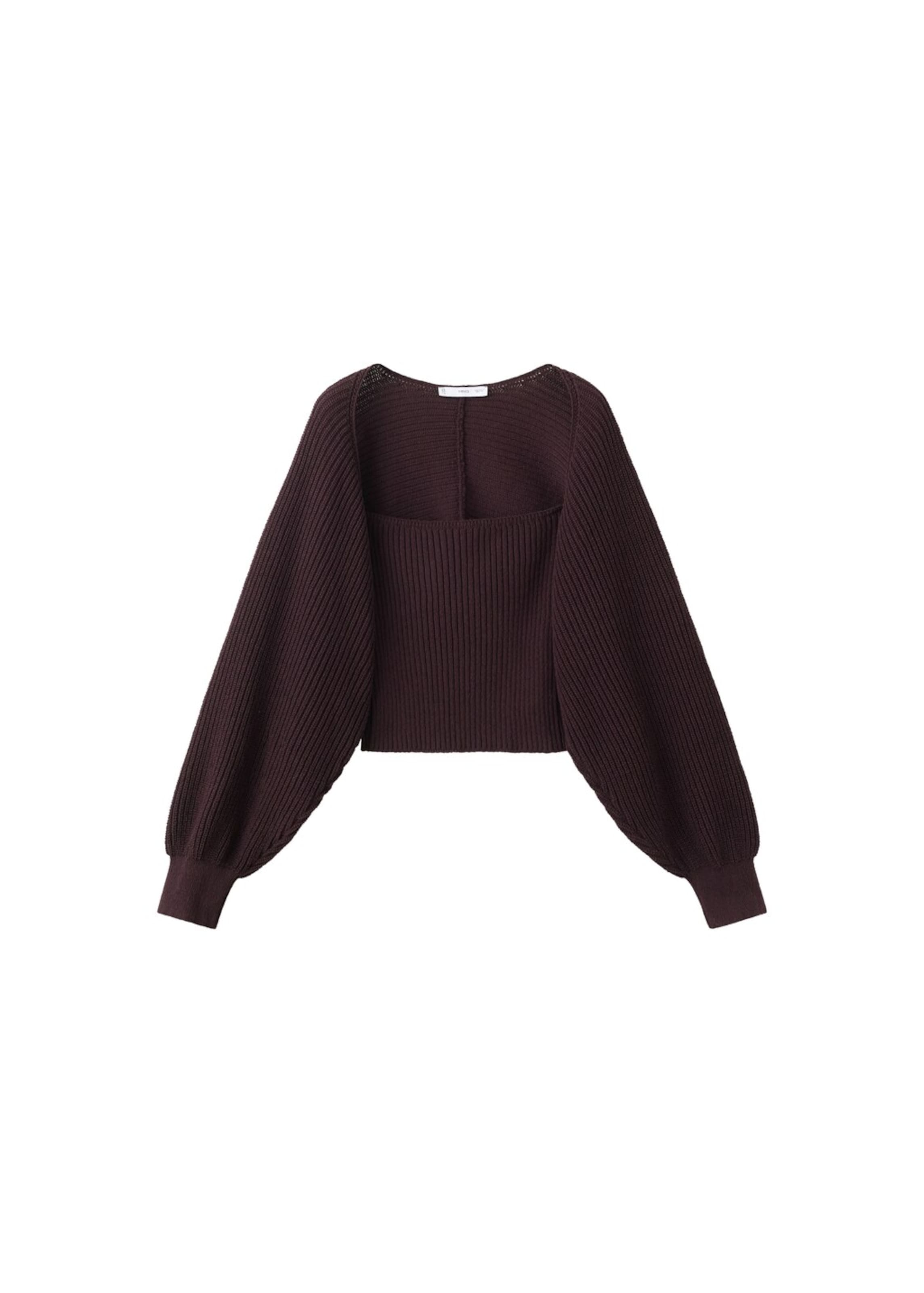 MANGO Knitted Top in Purple: front
