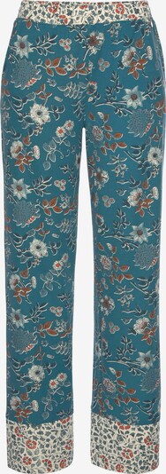 Pantaloni de pijama LASCANA pe maro deschis / gri metalic / verde petrol / alb, Vizualizare produs