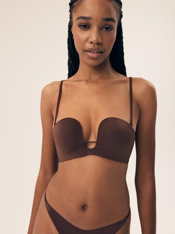 Push-up Reggiseno 'Push-up-BH Novelty, Balconette-Cups, glatte Cups' di ESOTIQ in marrone