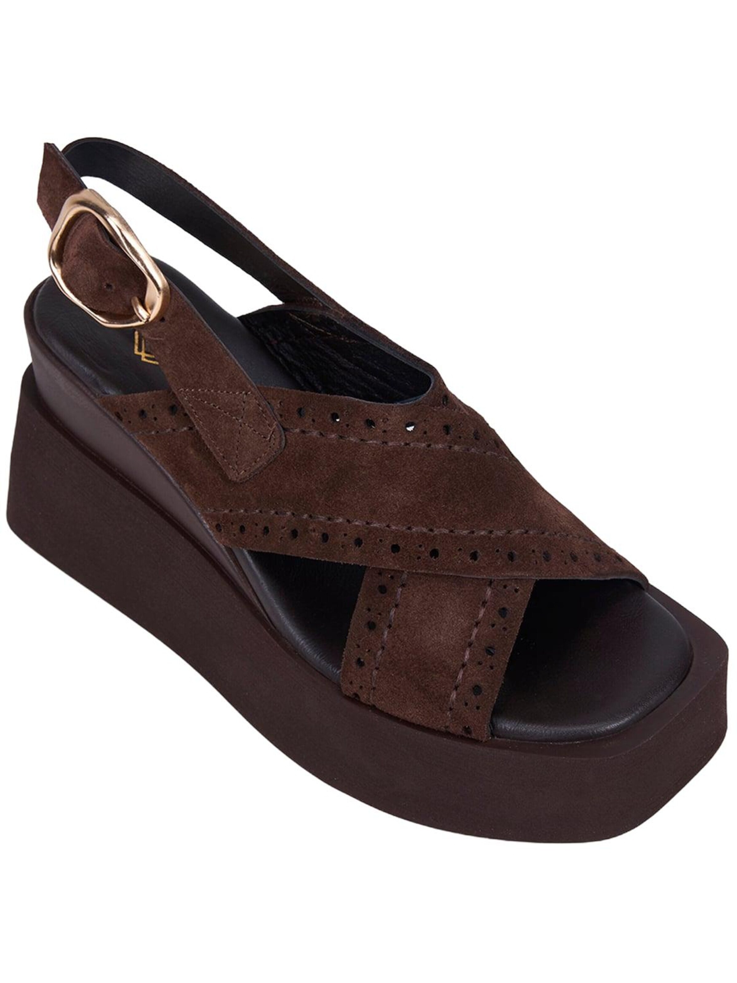 Sandales 'Keilsandalen' Desa en marron : devant