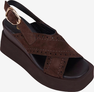 Sandales 'Keilsandalen' Desa en marron : devant