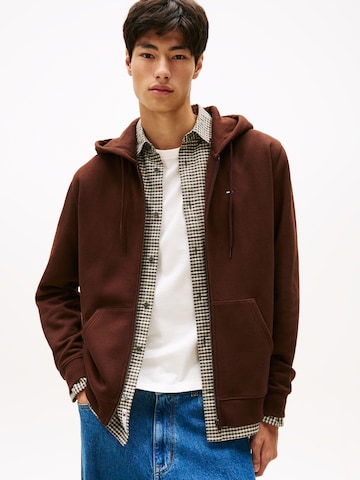 Tommy Jeans Sweat jacket in Brown: front