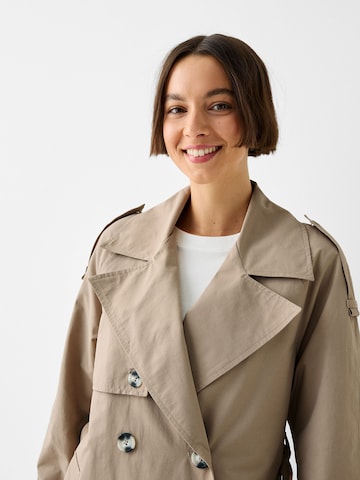 Bershka Between-Seasons Coat in Beige