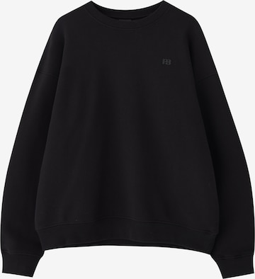 Bluză de molton de la Pull&Bear pe negru: față