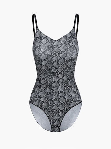 cfab (formerly creamy fabrics) - Body moldeador 'Bodysuit Sculpting Shapewear mit Slip' en gris: frente