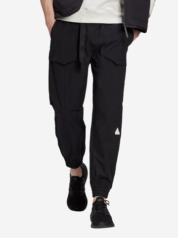 ADIDAS SPORTSWEAR Tapered Sportbroek in Zwart: voorkant