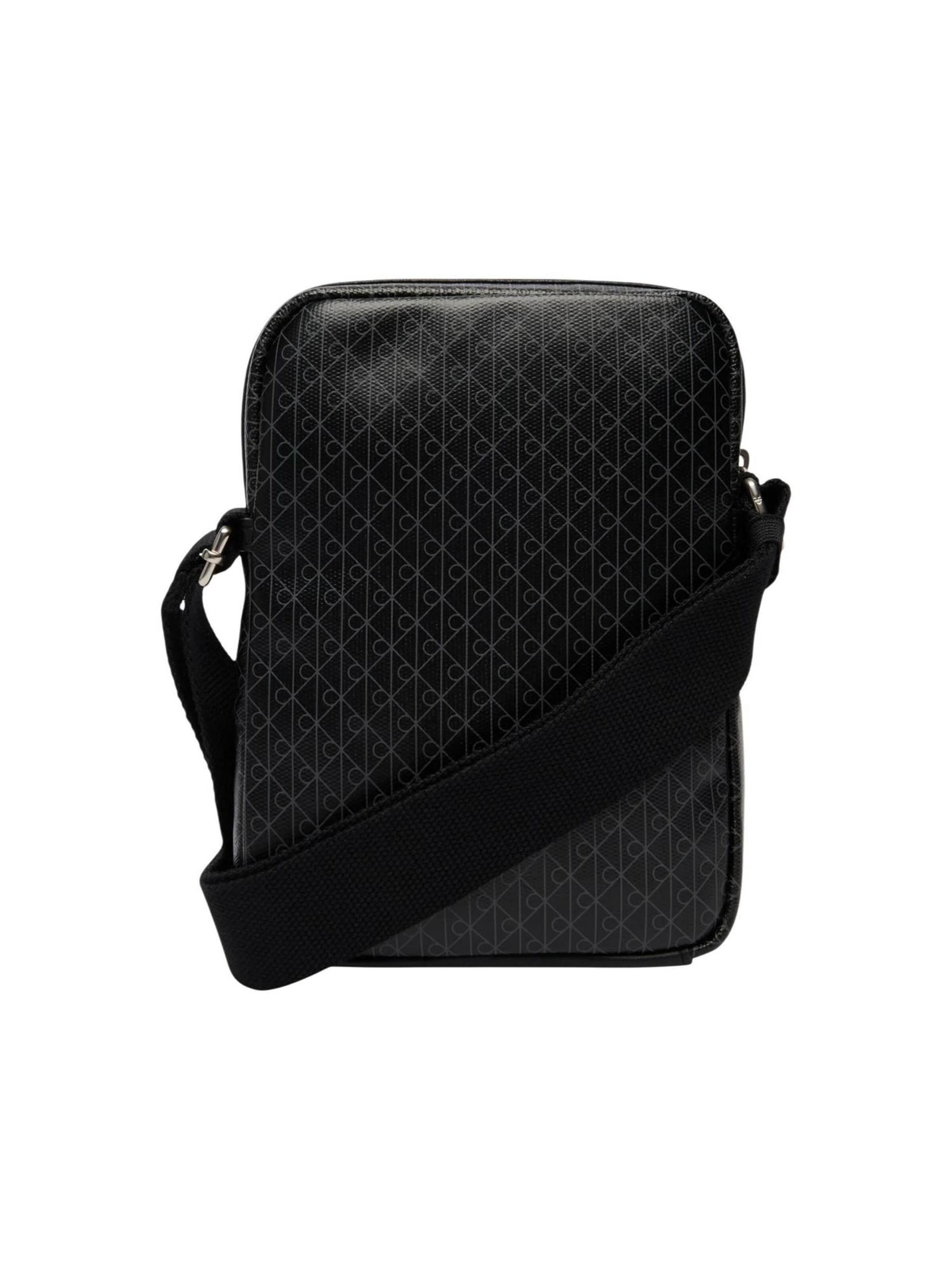 Calvin Klein Crossbody bag 'EMBLEM AOP COATED SLIM REPORTER LV04D3334G' in Black
