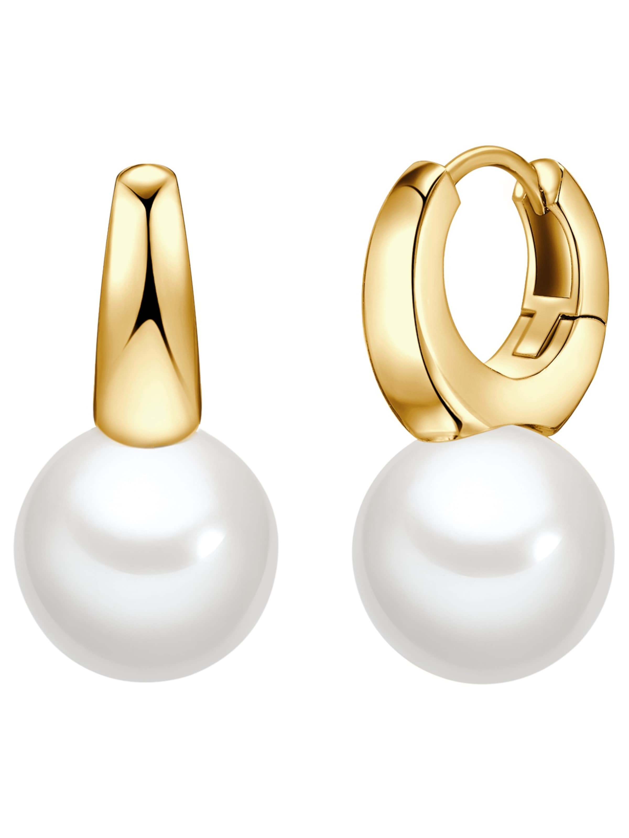 Orecchini Lulu & Jane di colore giallo oro / bianco perla, Visualizzazione prodotti