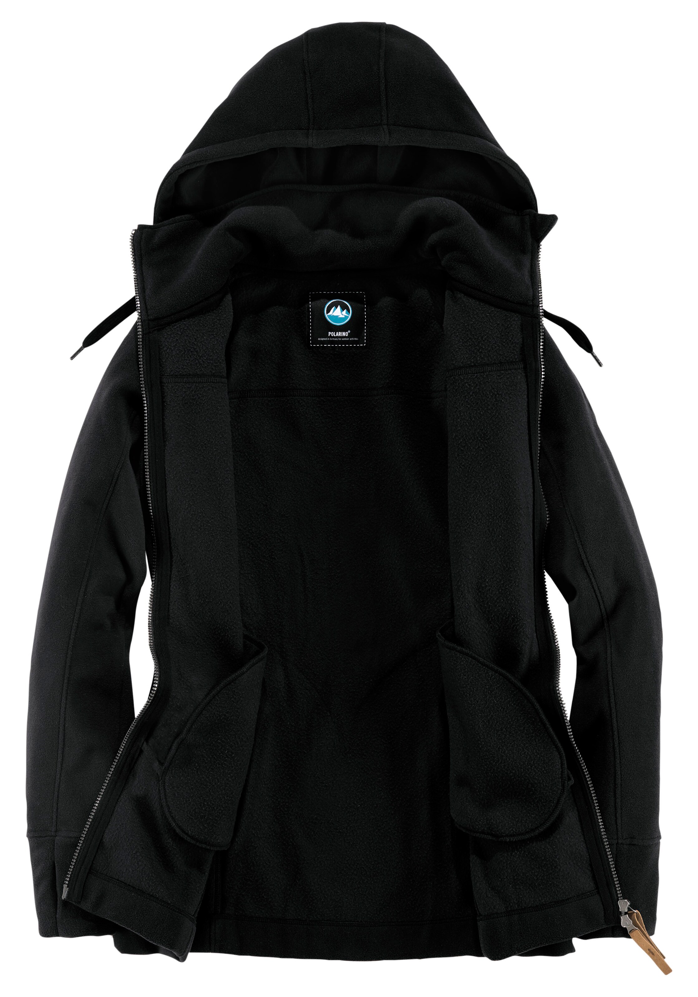 POLARINO Funktionsfleecejacke in Schwarz