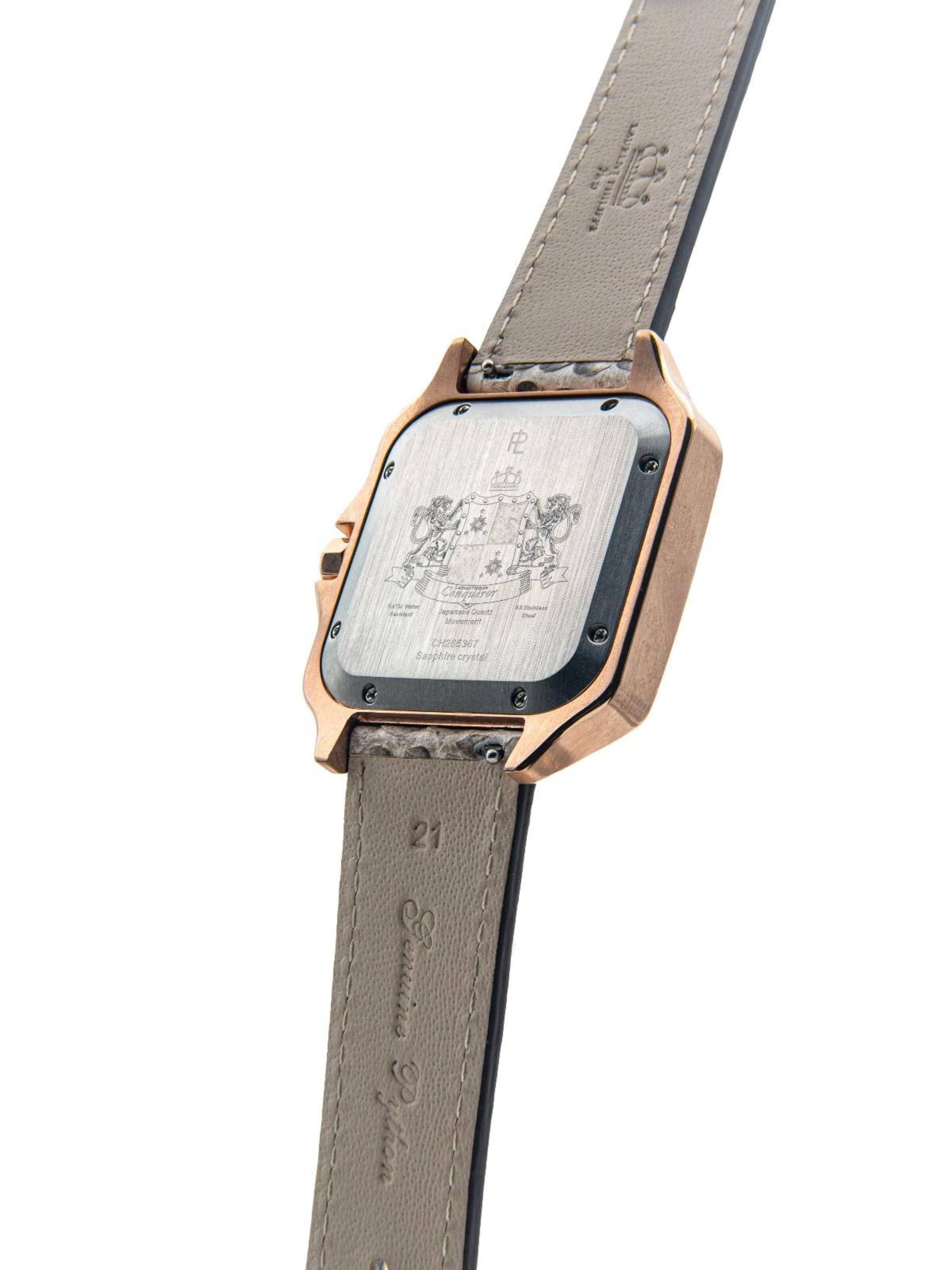 Laurent Philippe - Reloj analógico 'Conqueror Spirit of the Rose Serpent Ivory' en oro