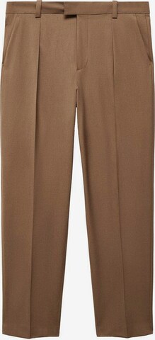 MANGO MAN Regular Pleated Pants 'panarea' in Brown: front