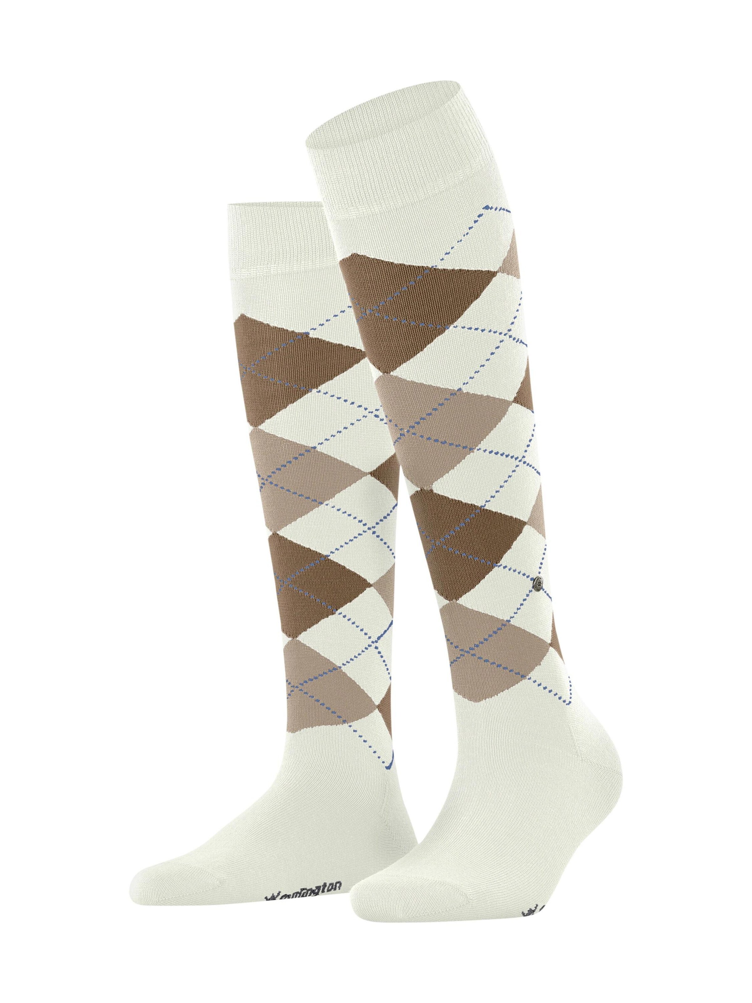 BURLINGTON Over the Knee Socks 'Marylebone' in White: front