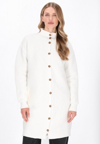 Cardigan DreiMaster Vintage en blanc : devant