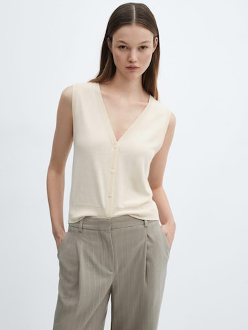 Gilet 'LUKA' MANGO en beige : devant