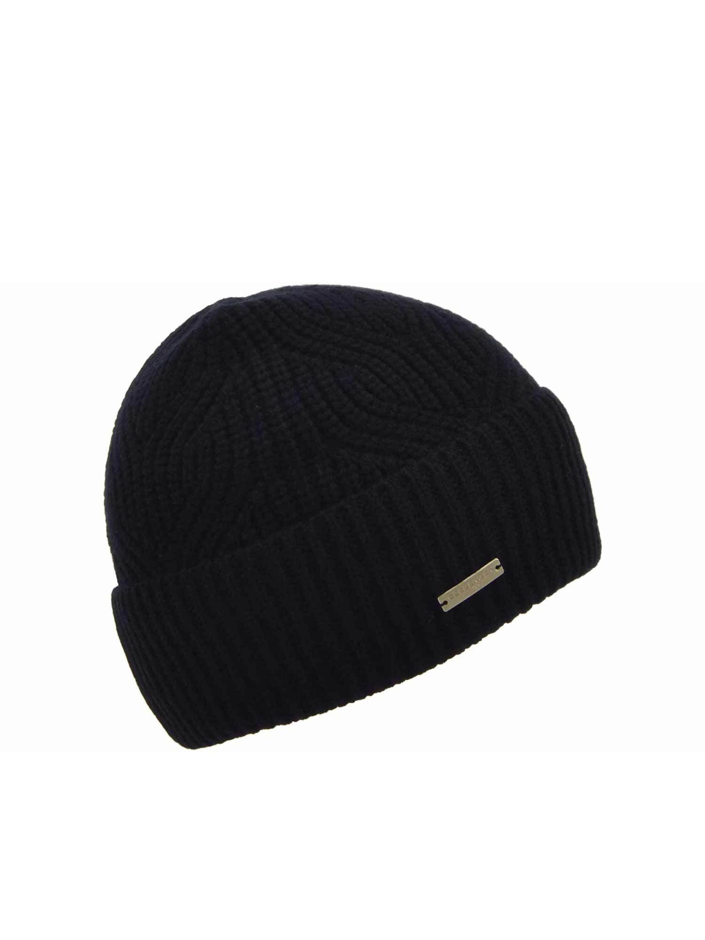 Seeberger Beanie 'Mütze' in Black: front