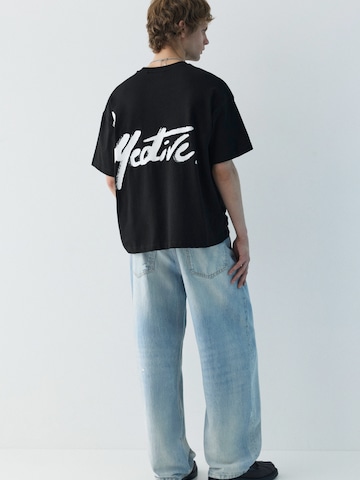 Pull&Bear Tričko 'STWD' – černá