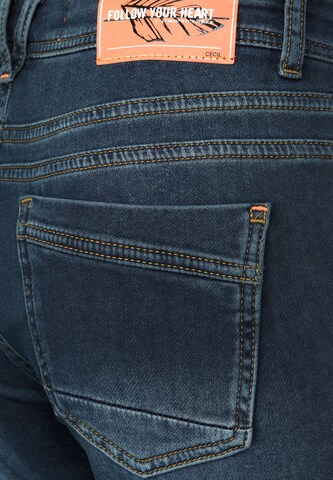CECIL Slimfit Jeans 'Tracey' in Blau