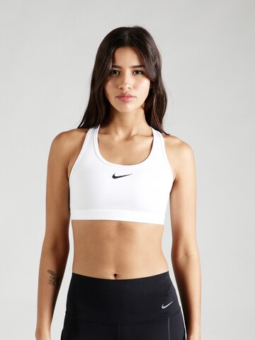 NIKE Bustier Sport-BH 'Swoosh' in Weiß: predná strana