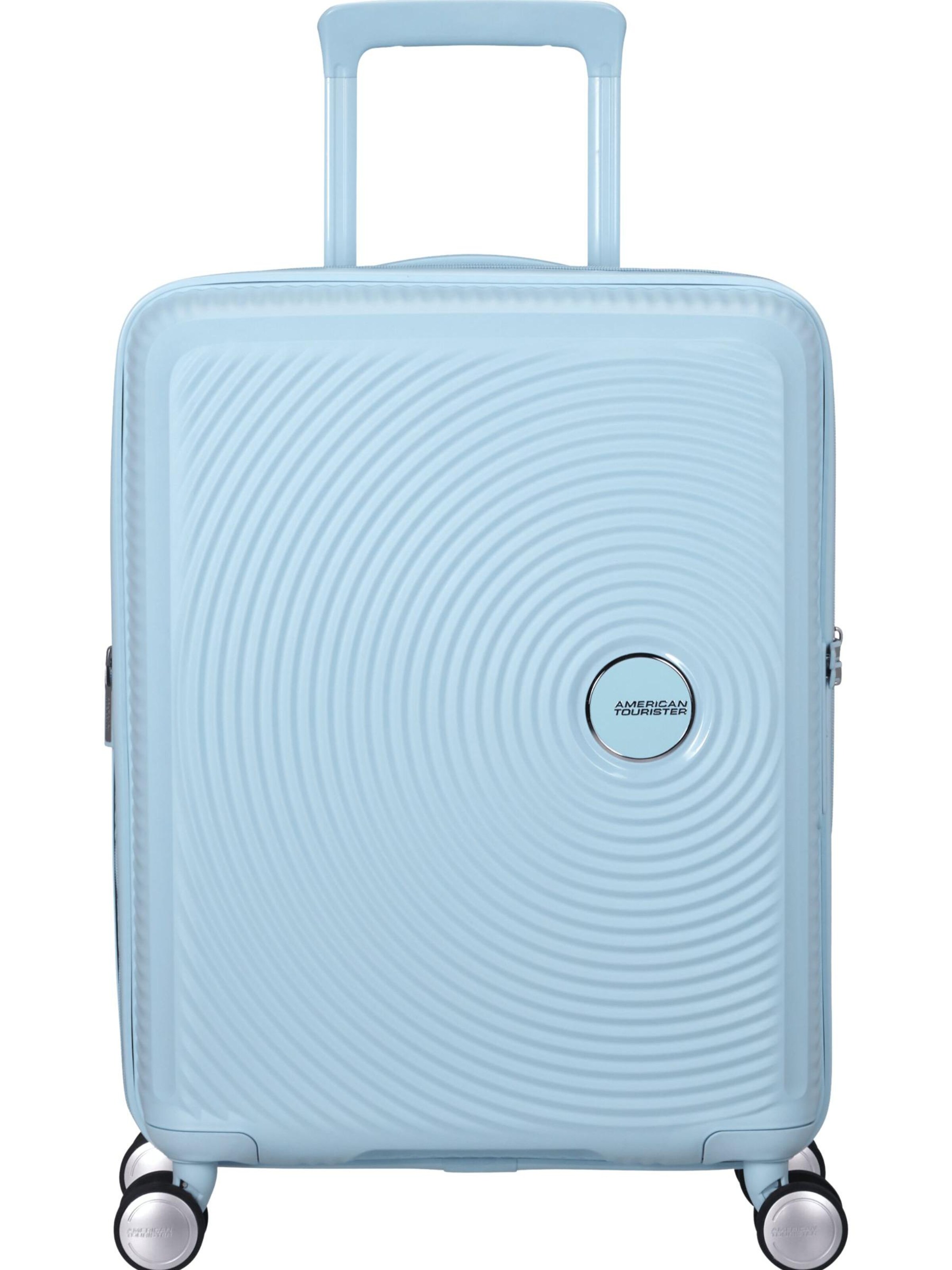 American Tourister Trolley 'SOUNDBOX SPINNER 55/20 TSA EXP' in Blauw: voorkant