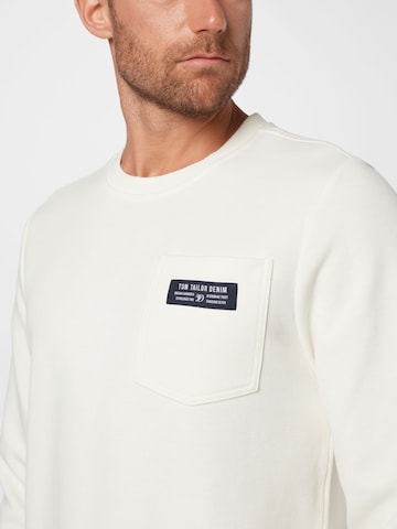 TOM TAILOR DENIM Sweatshirt in Weiß