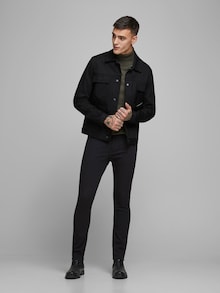 Pánske slim fit rifle značky JACK & JONES z čierneho denimu