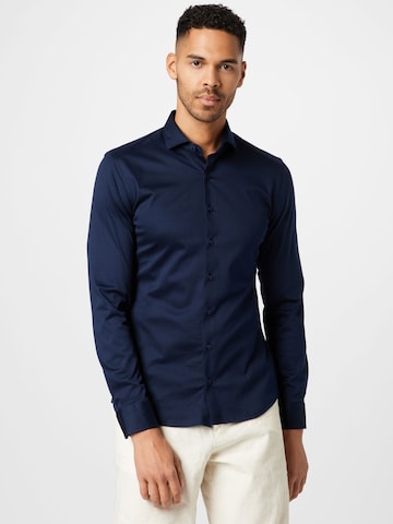 ETERNA Slim fit Zakelijk overhemd in Blauw: voorkant