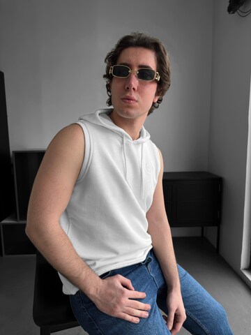 Felpa 'Loose Fit Sleeveless Hoodie - White' di Kleidermafia in bianco