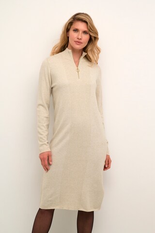 Cream Knitted dress 'Dela' in Beige: front