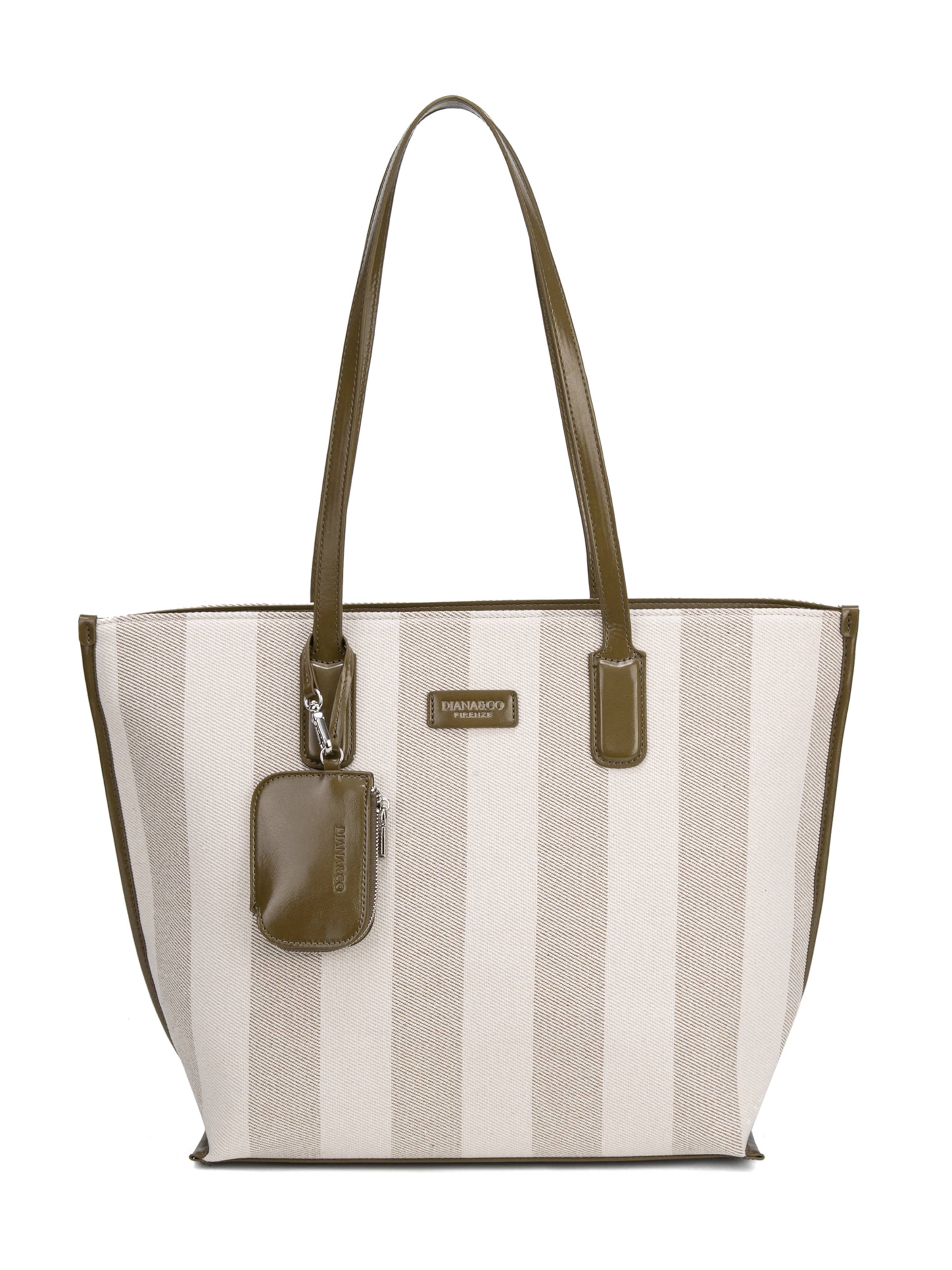 Shopper 'Borsa Shopper Donna Diana & Co Firenze - Righe e con Zip' di Diana&Co. in verde: frontale